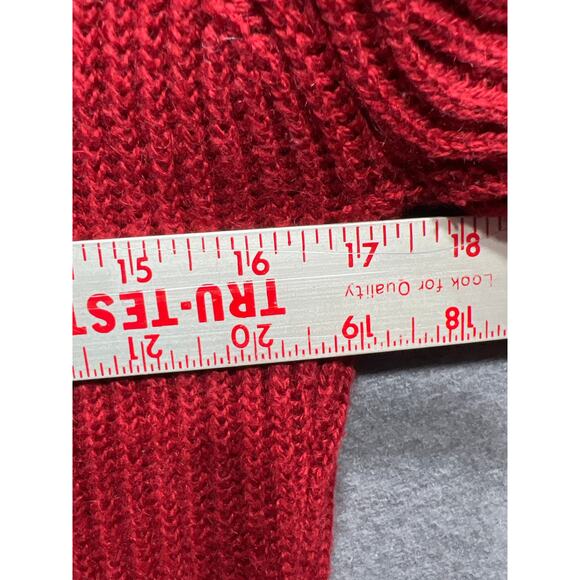 VTG Free People Cardigan Sweater Full Zip Sleeve Zipper Pocket Red Womens Size M - Picture 9 of 9